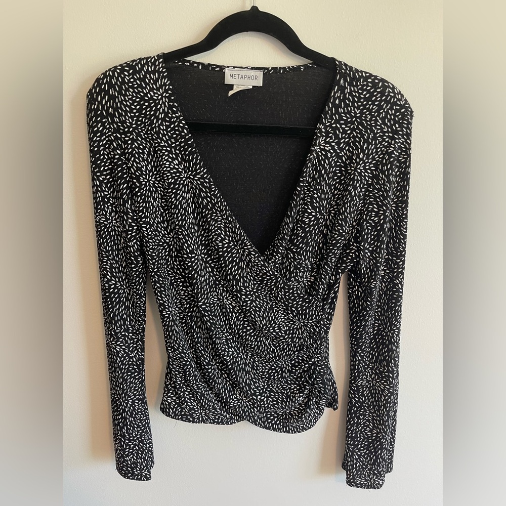Vintage Made in USA Metaphor Black Long Sleeve Glitter Top